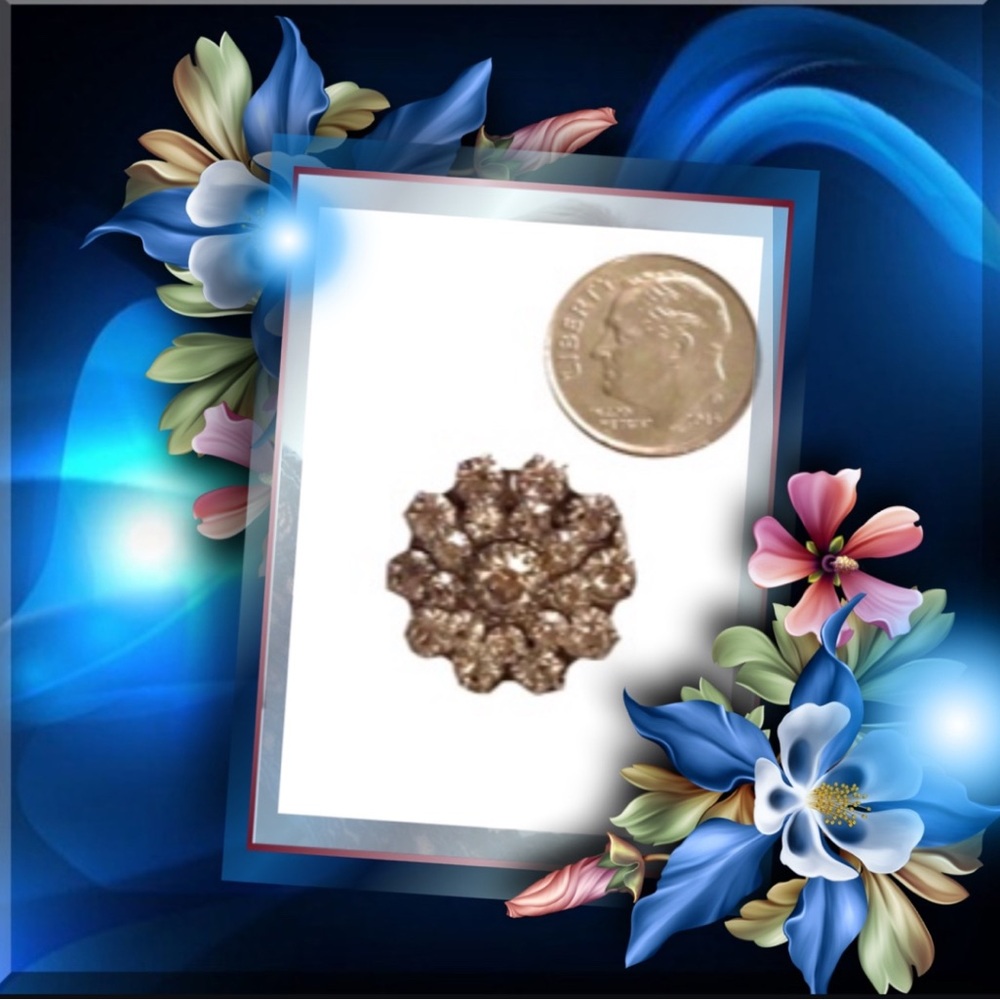 Vintage Brooch Gold Starburst with Dimensional Design Silver with Rhinestones
